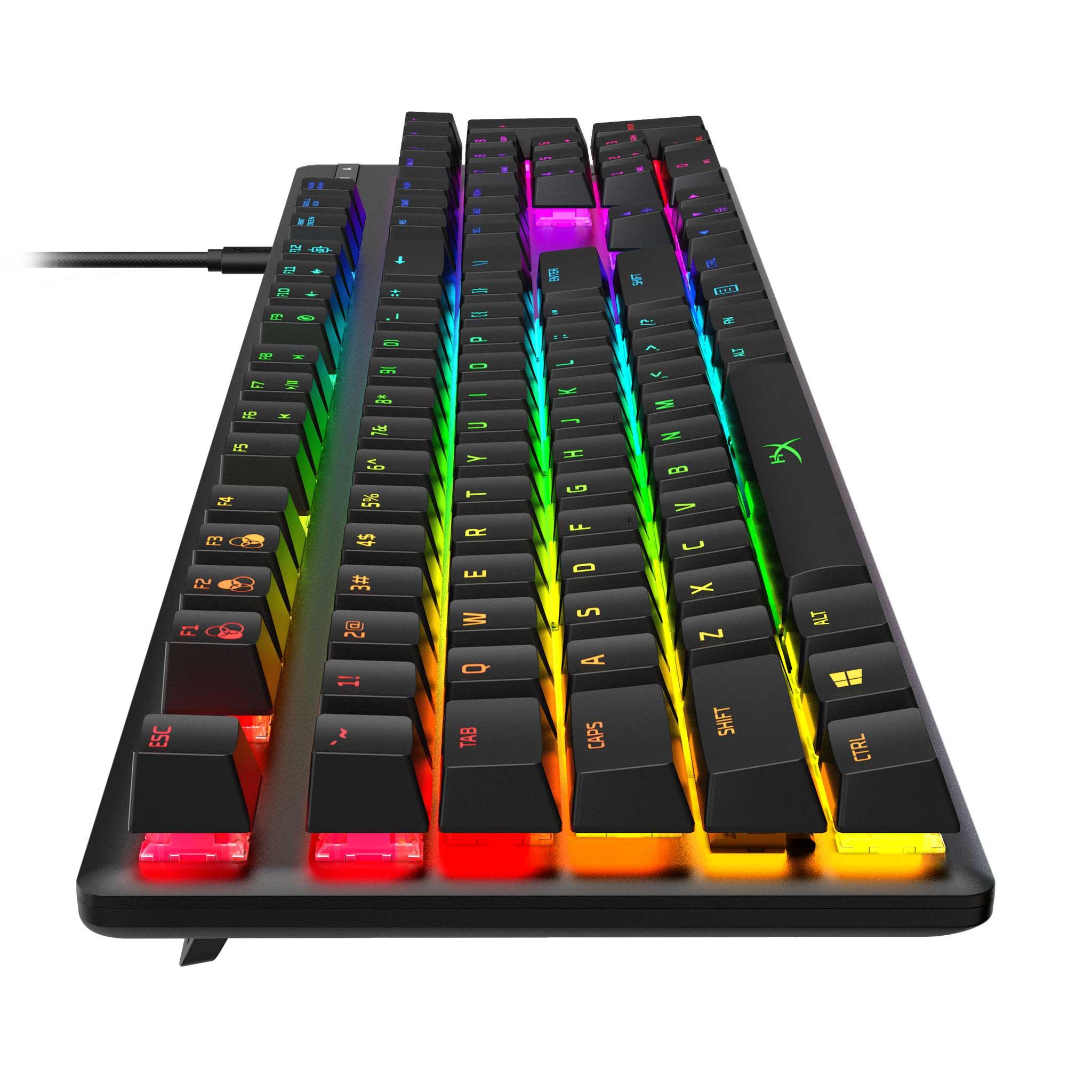 Геймърскa механична клавиатура HyperX Alloy Origins, HyperX Aqua суичове, RGB, Черен-4