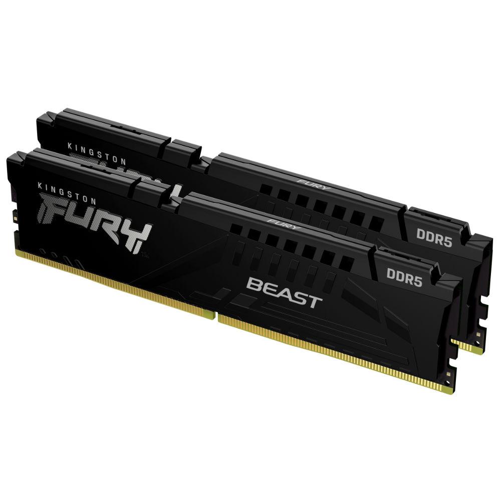 Памет Kingston FURY Beast Black 32GB(2x16GB) DDR5 PC5-44800 5600MHz CL40 KF556C40BBK2-32