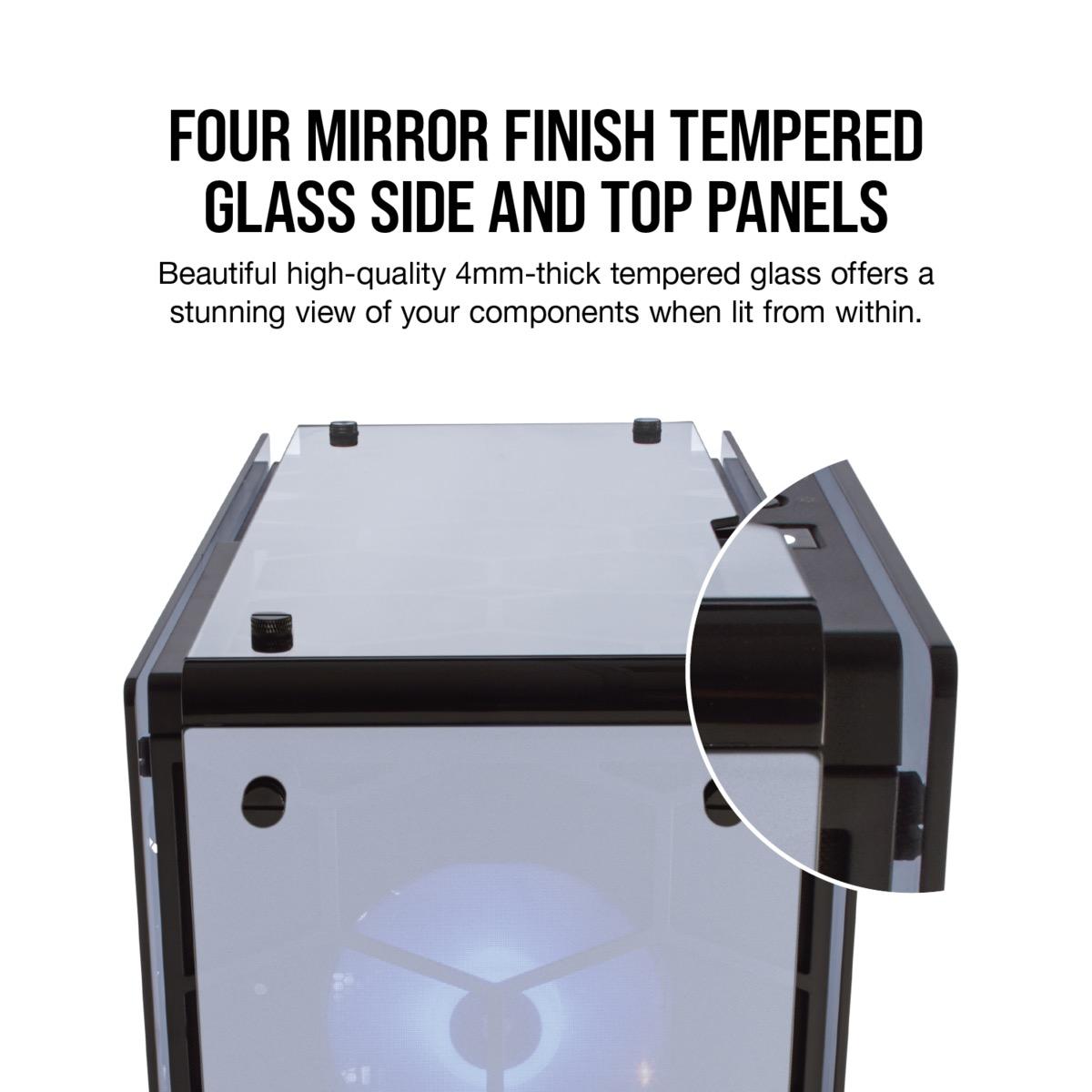 Кутия Corsair Crystal 570X Mirror RGB Mid Tower, Tempered Glass, Черна-3
