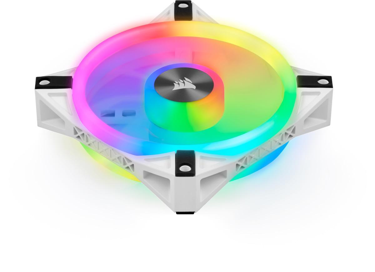 Вентилатори Corsair iCUE QL120 RGB PWM, 3 Fan комплект, Включен контролер Lightning Node CORE, Бял-2