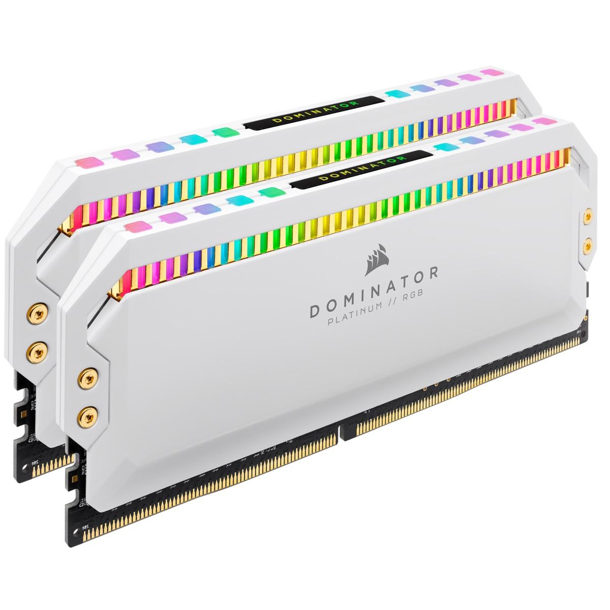 Памет Corsair Dominator Platinum RGB White 16GB(2x8GB) DDR4 PC4-25600 3200MHz CL16 CMT16GX4M2C3200C16W-2