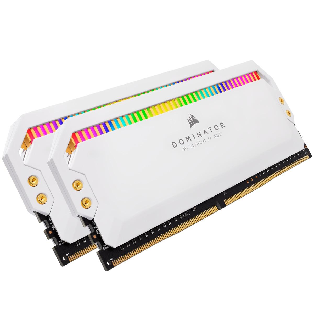 Памет Corsair Dominator Platinum RGB White 16GB(2x8GB) DDR4 PC4-25600 3200MHz CL16 CMT16GX4M2C3200C16W-3