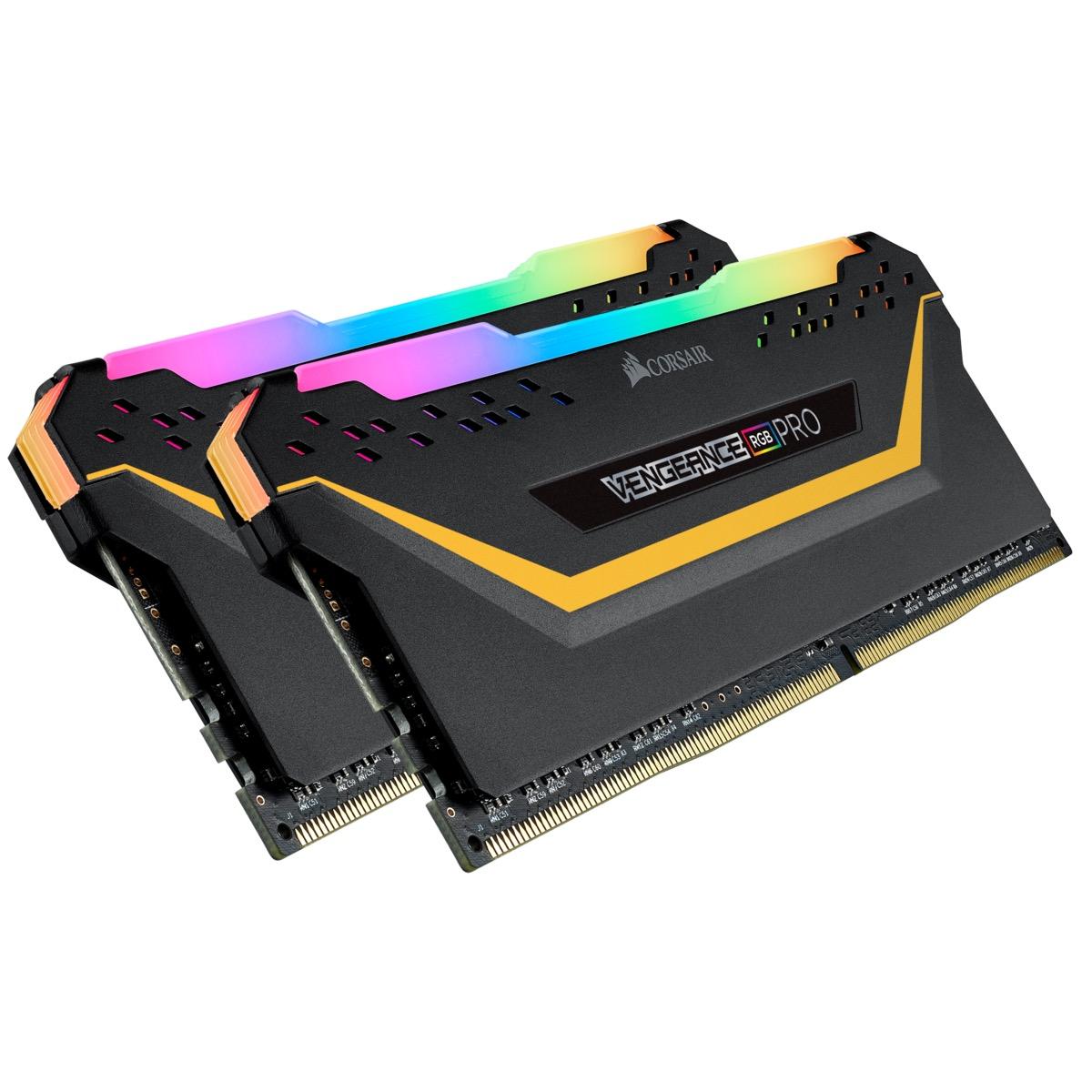 Памет Corsair Vengeance PRO RGB TUF Black 16GB(2x8GB) DDR4 PC4-25600 3200MHz CL16 CMW16GX4M2C3200C16-TUF-3