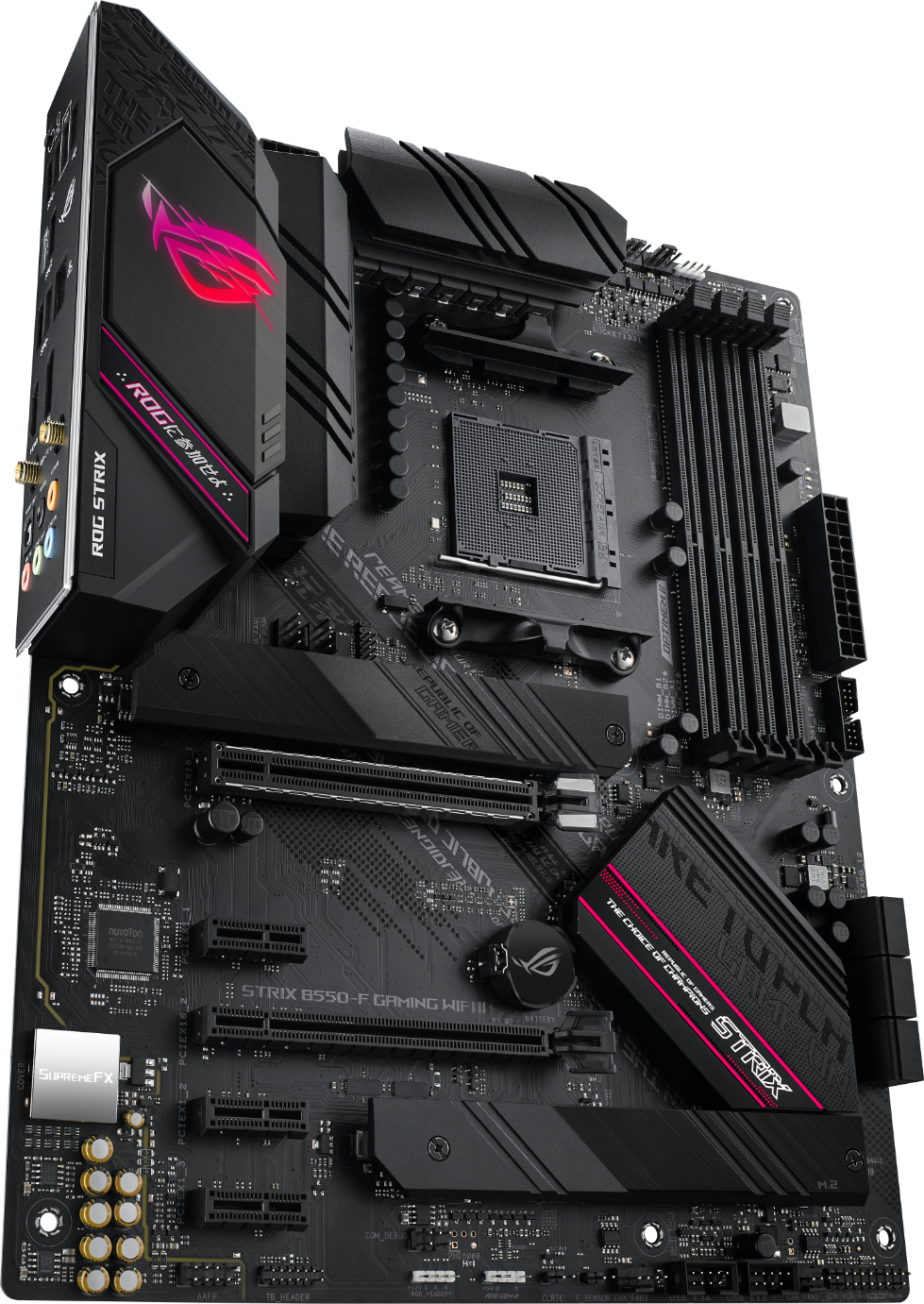 Дънна платка ASUS ROG STRIX B550-F GAMING WIFI II, AMD AM4, ATX, 4x DDR4, dual M.2, WiFi 6E, PCIe 4.0, Aura Sync RGB-3