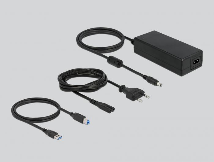 USB хъб Delock, 16 Ports + Switch, Висока скорост, Подсветка, Сив-3