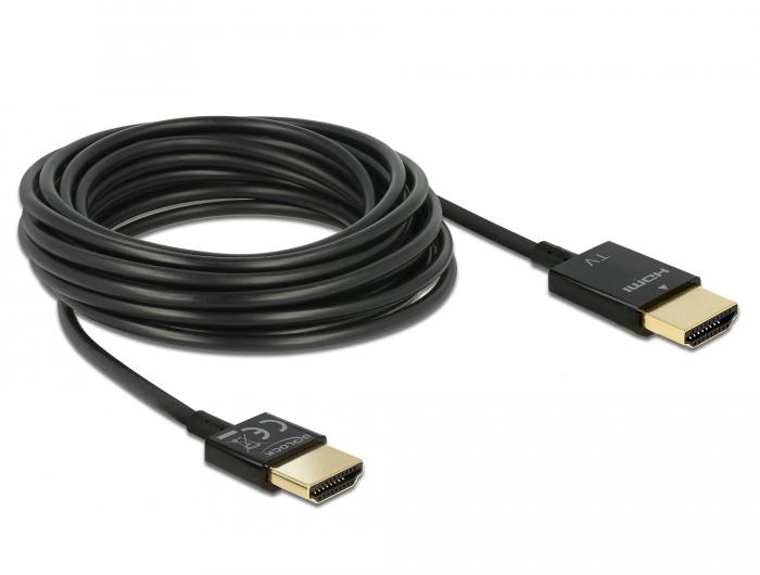 Кабел Delock, HDMI-A мъжко - HDMI-A мъжко, Ethernet, 18 Gbit/s, 4K, 3 м, Черен-2