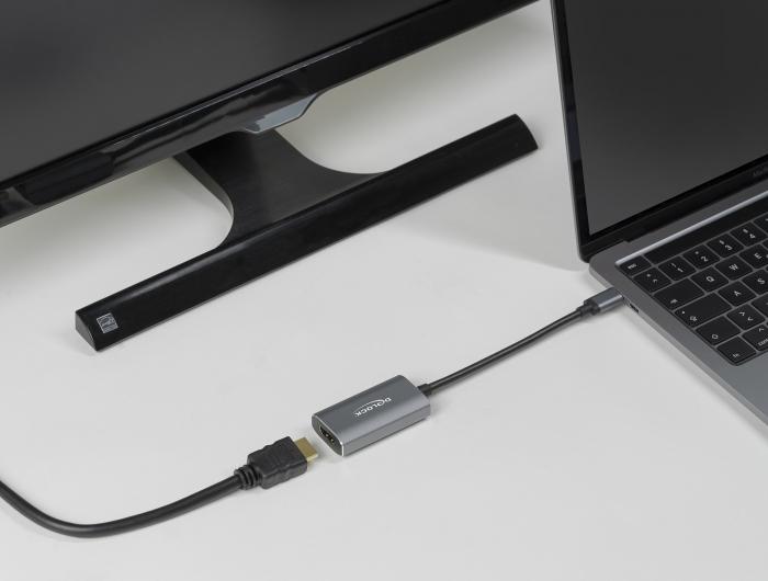 Адаптер Delock, USB-C мъжко - HDMI женско, Ultra HD, 8K, Сив-2