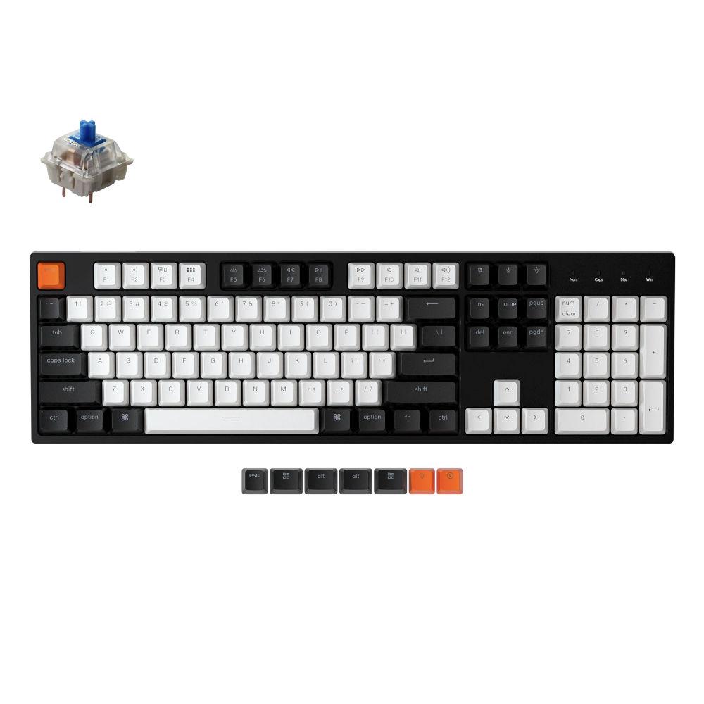 Геймърска Механична клавиатура Keychron C2 Hot-Swappable Full-Size Gateron G Pro Blue Switch White LED ABS-2