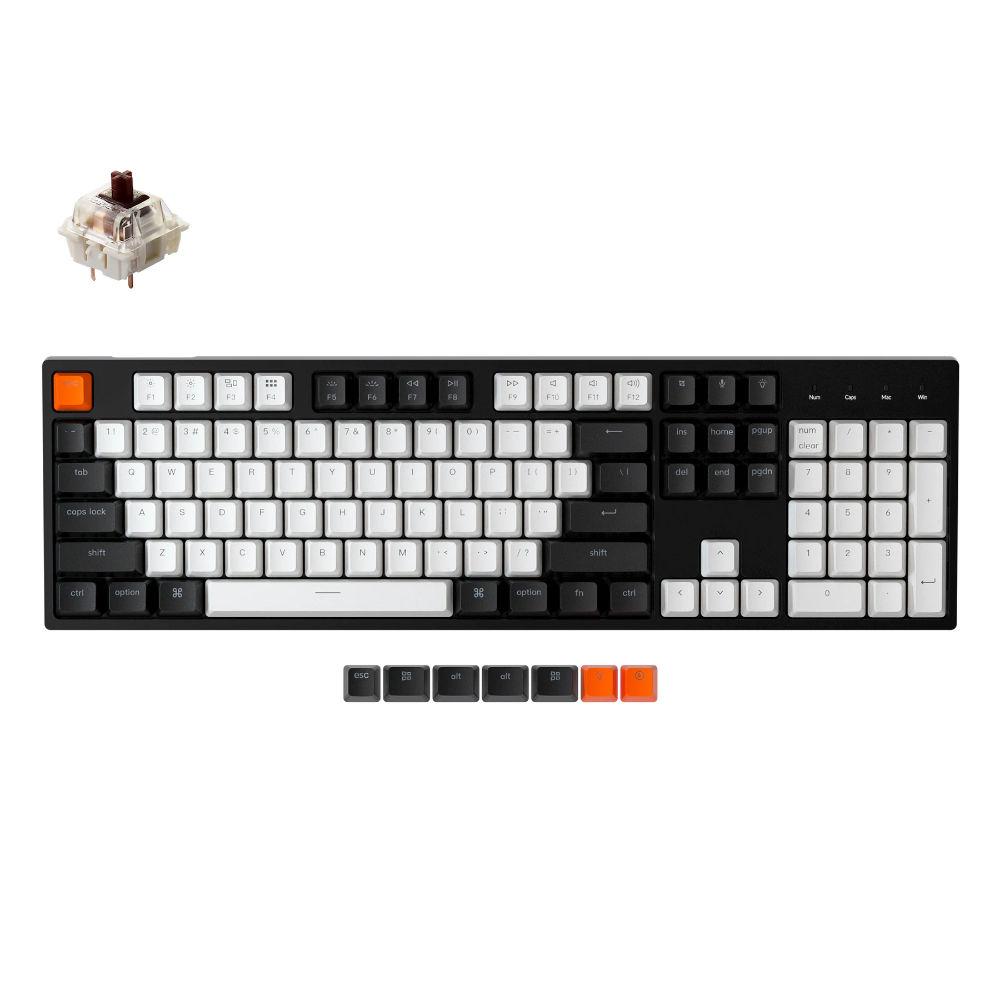 Геймърска Механична клавиатура Keychron C2 Full-Size Gateron G Pro Brown Switch White LED ABS-2