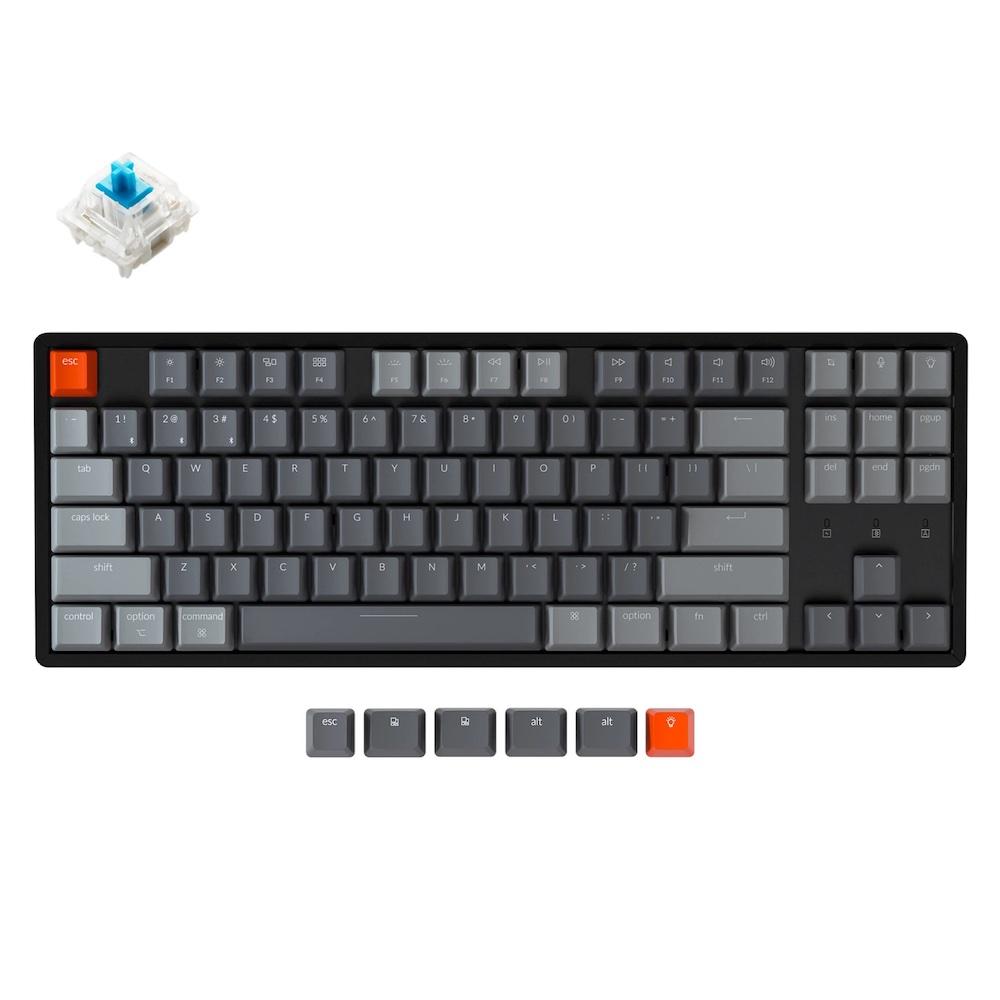 Геймърска Механична клавиатура Keychron K8 Aluminum Hot-Swappable TKL Gateron Blue Switch RGB LED ABS-2