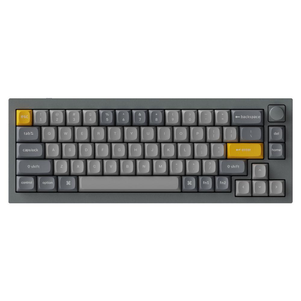 Геймърска Механична клавиатура Keychron Q2 Silver Grey Knob QMK 65% Gateron G Pro Blue Switch RGB LED PBT-4