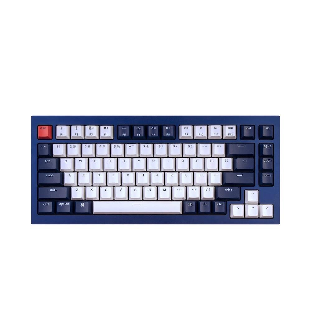 Геймърска Механична клавиатура Keychron Q1 Navy Blue QMK TKL Gateron G Pro Brown Switch RGB LED ABS