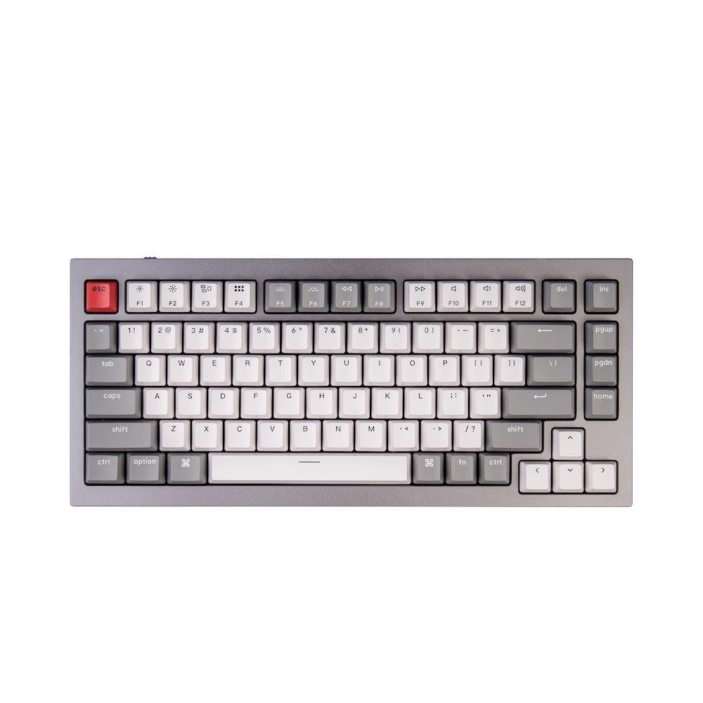 Геймърска Механична клавиатура Keychron Q1 Silver Grey QMK TKL Gateron G Pro Red Switch RGB LED ABS-1
