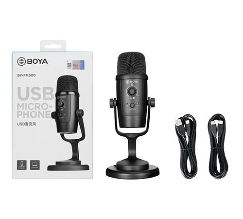 Настолен микрофон BOYA BY-PM500, USB-A/USB-C-4