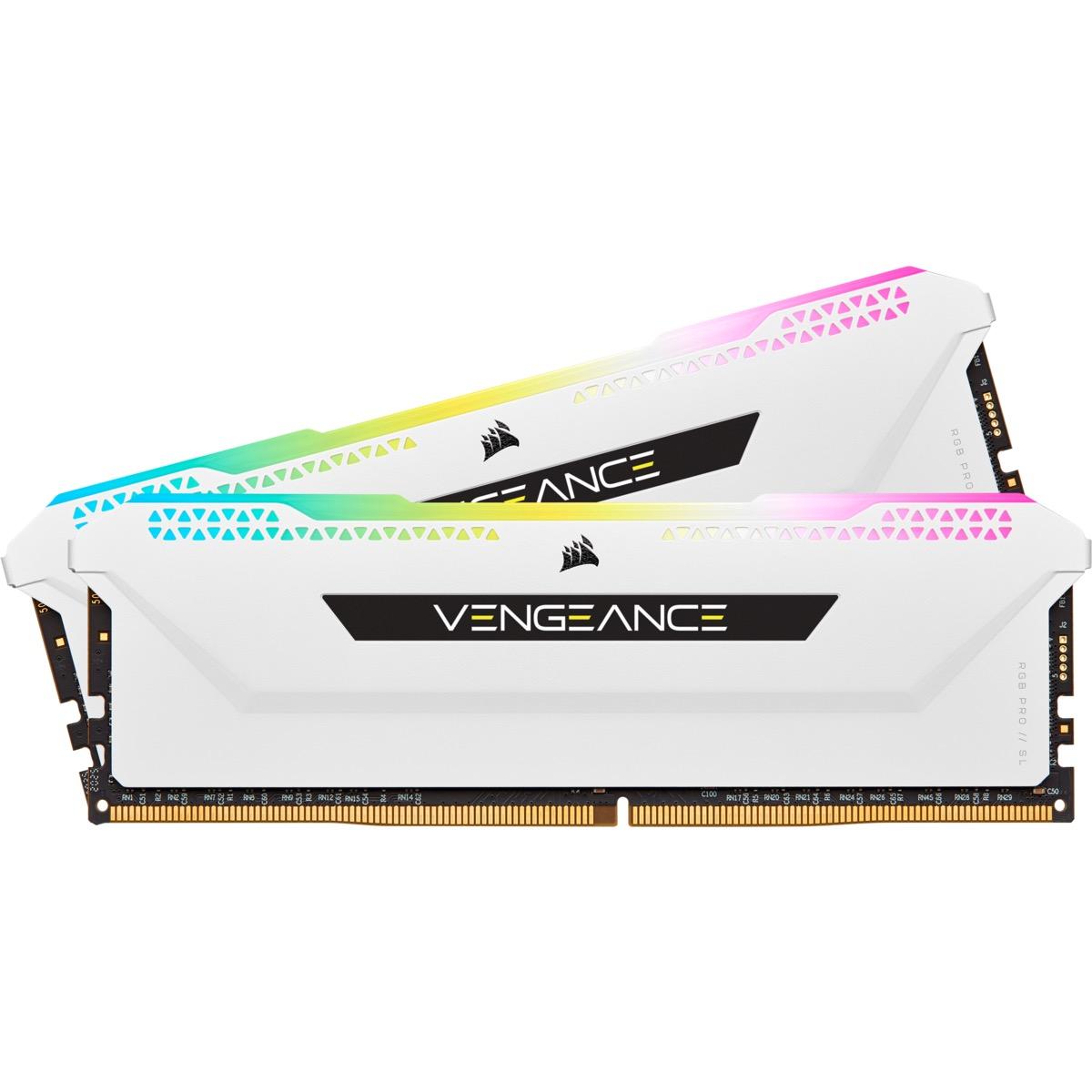 Памет Corsair Vengeance PRO SL RGB White 32GB(2x16GB) DDR4 PC4-25600 3200MHz CL16 CMH32GX4M2E3200C16W AMD Ryzen Optimized