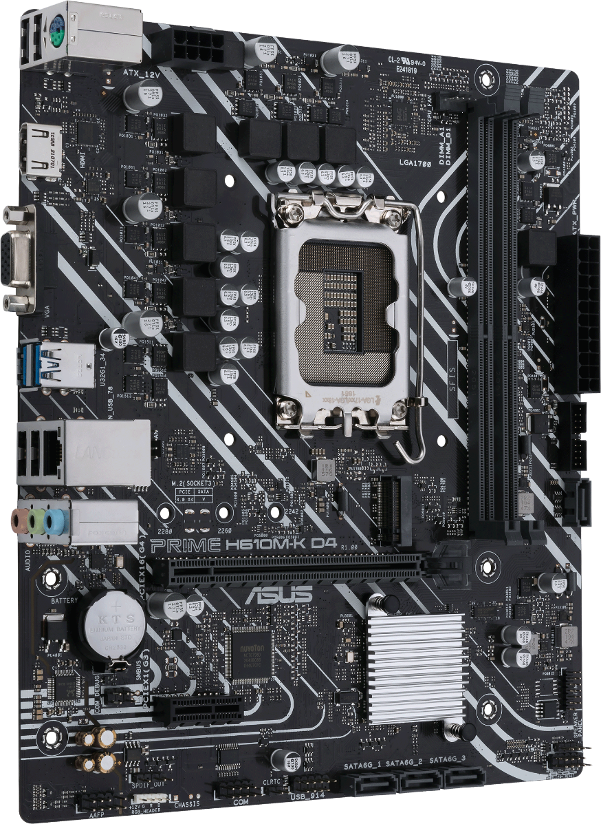 Дънна платка ASUS PRIME H610M-K D4, LGA 1700 mATX-2