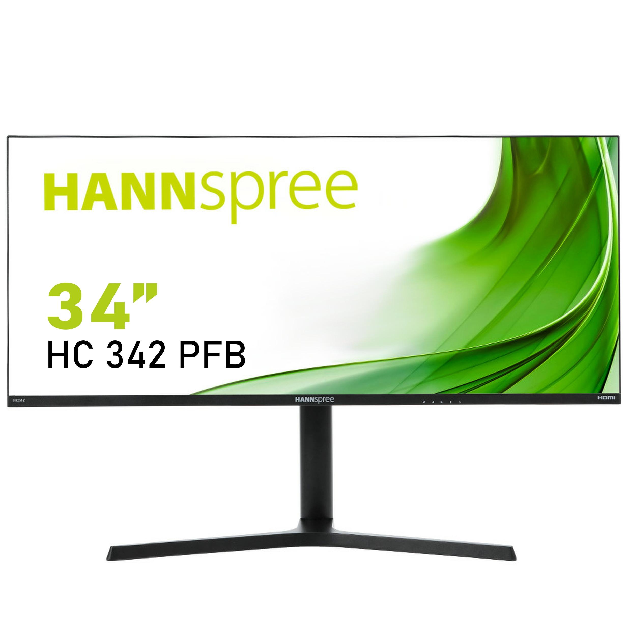 Монитор HANNSPREE HC342PFB, UWQHD, UltraWide, 34 inch,75Hz, HDMI, DP, Черен