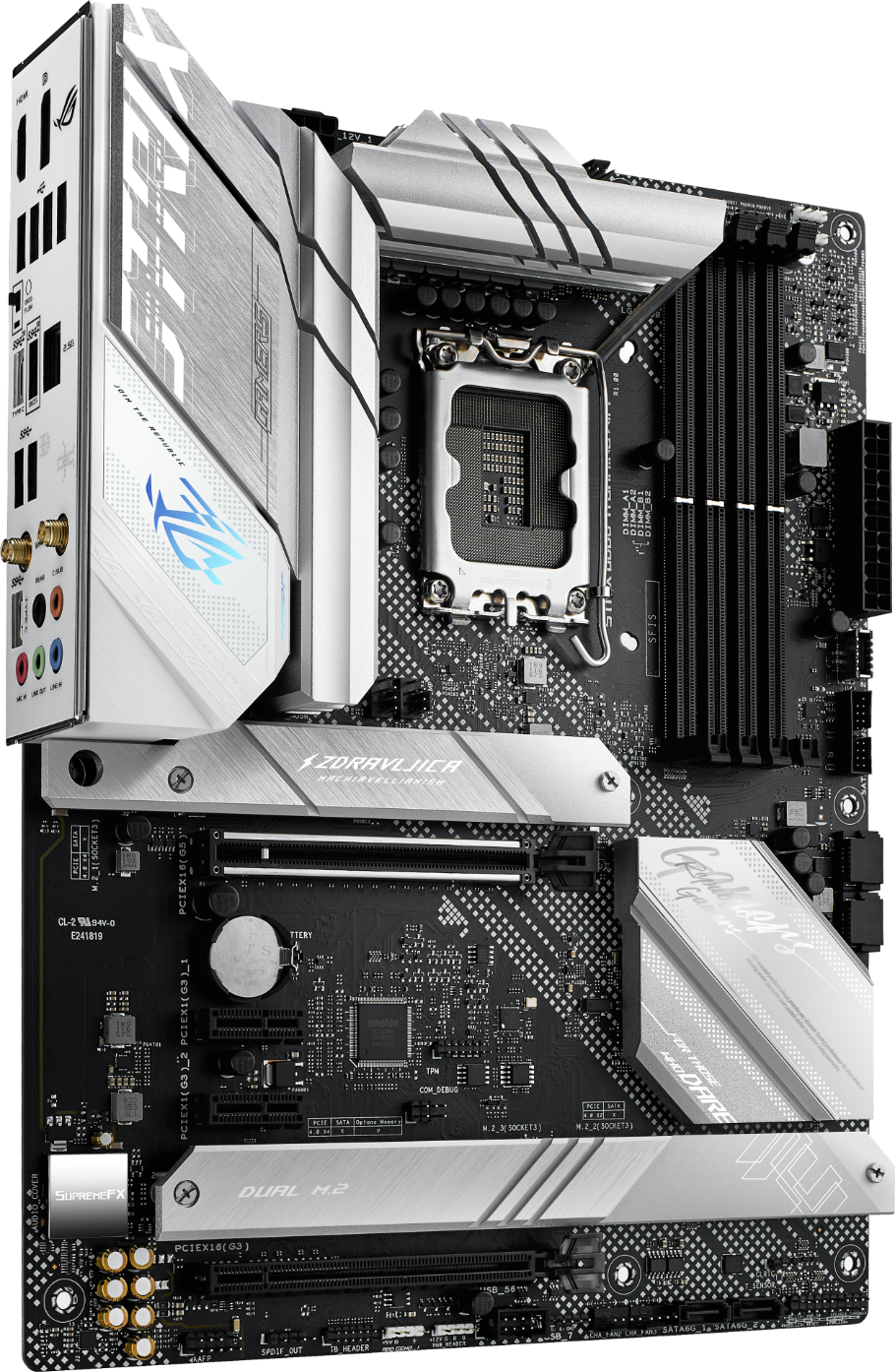 Дънна платка ASUS ROG STRIX B660-A GAMING WIFI, LGA 1700 ATX, 4x DDR5, WiFi 6, 3x M.2, Aura Sync RGB-2