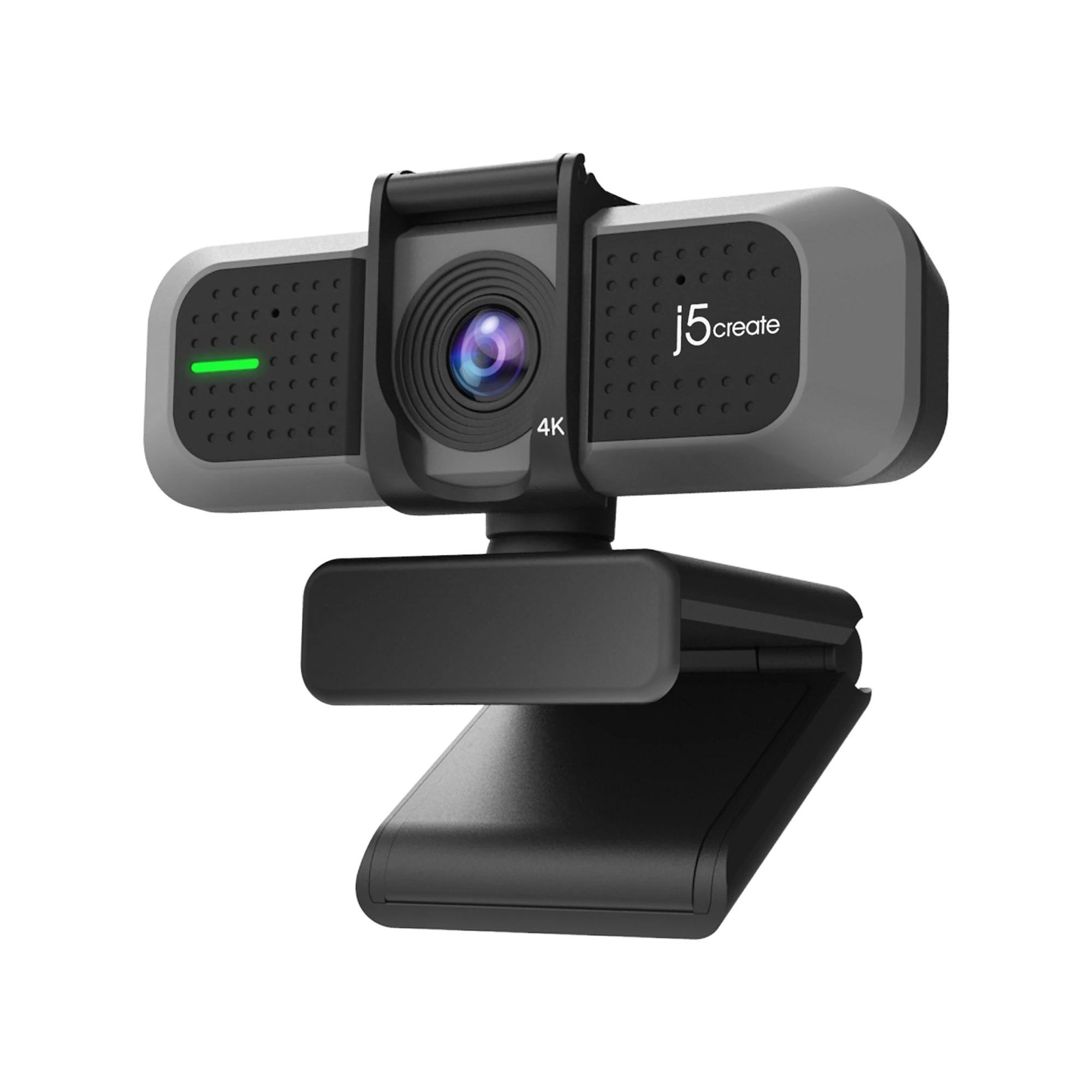 Уеб камера j5create JVU430, 4K Ultra HD, Два микрофона, 360&deg; Rotation, Черен