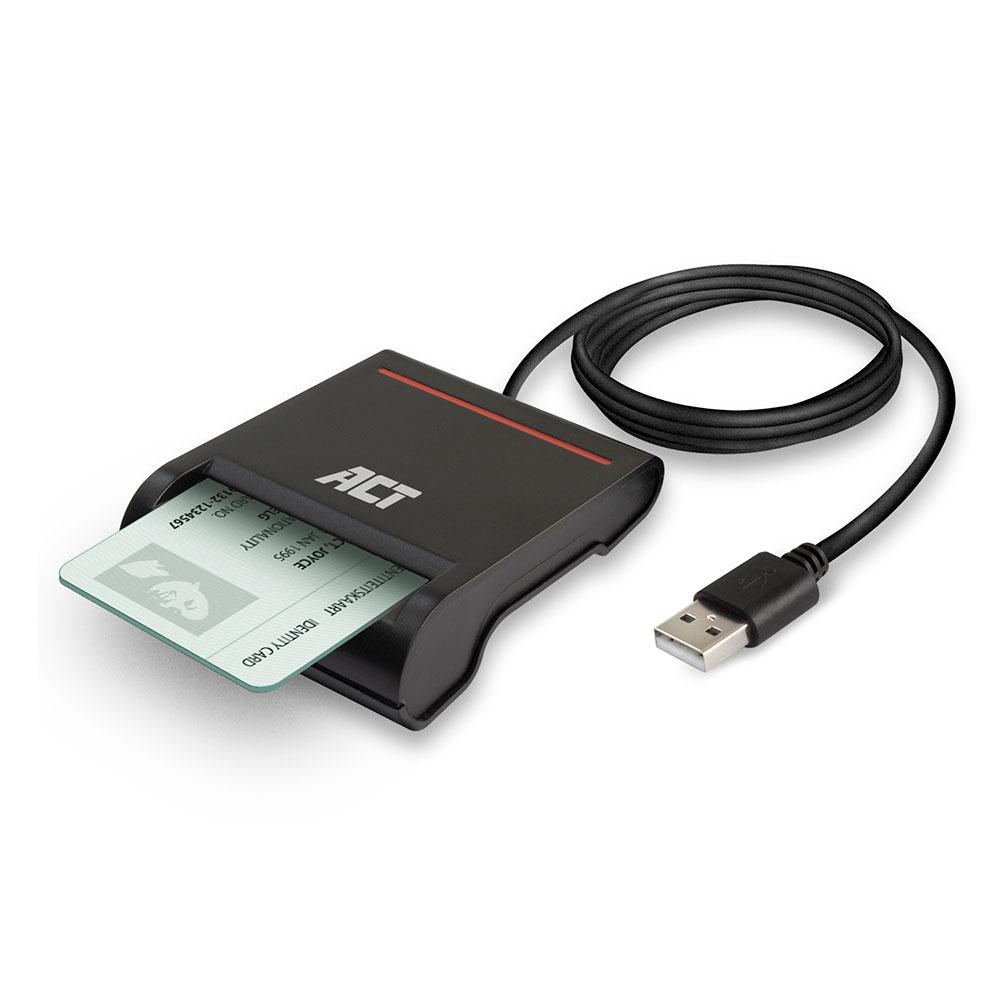 Четец на смарт карти ACT AC6015, USB 2.0, Черен-3