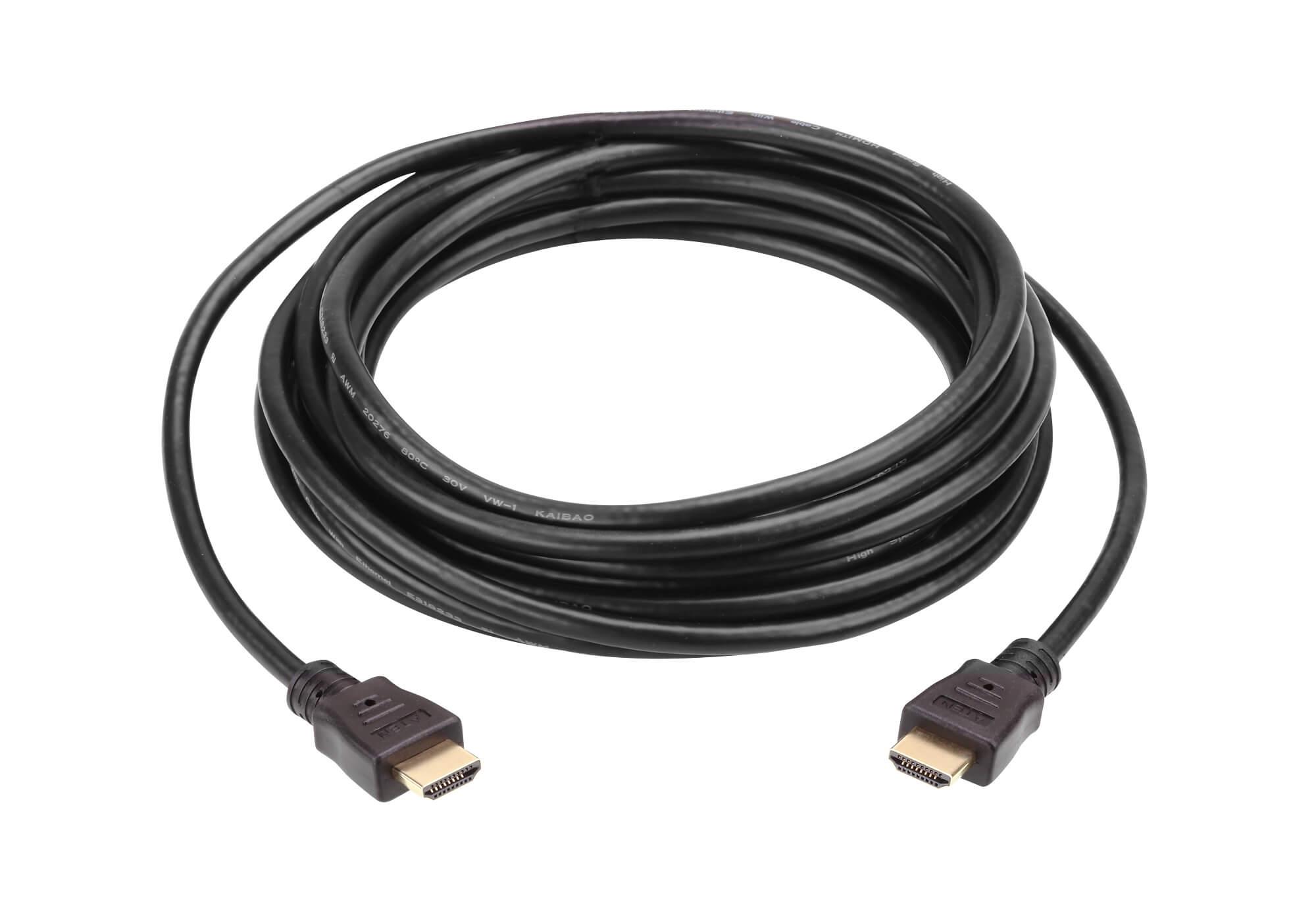 Кабел ATEN 2L-7D15H, HDMI мъжко - HDMI мъжко, с Ethernet, 4K, 15 м, Pozlateni konektori, Черен