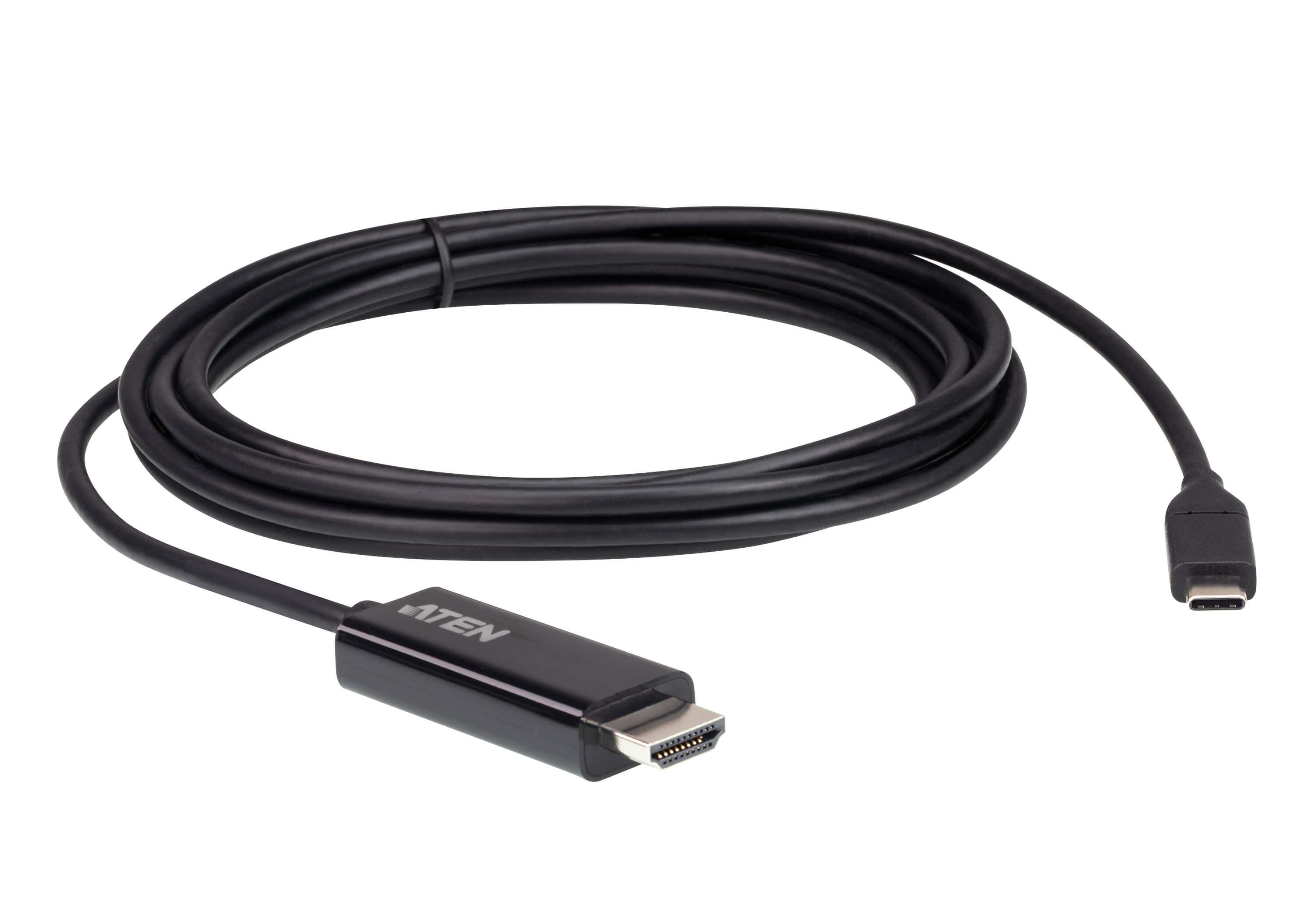 Конвертор ATEN UC3238, USB-C мъжко - HDMI женско, 4K, 2.7м, Черен