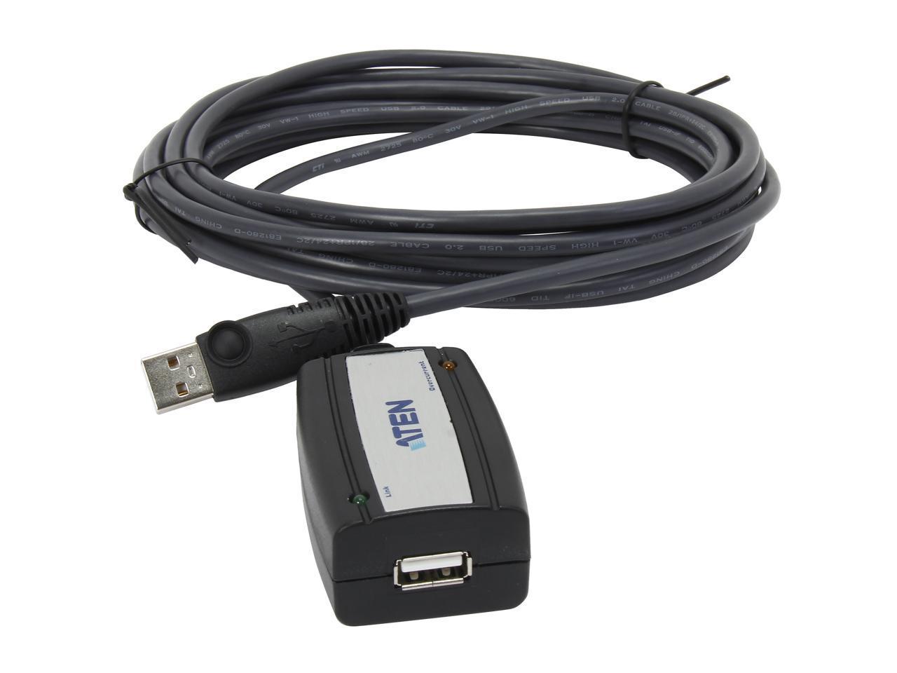 Удължителен кабел ATEN UE250, USB-A мъжко - USB-A женско , 5 м, USB 2.0, Черен-1