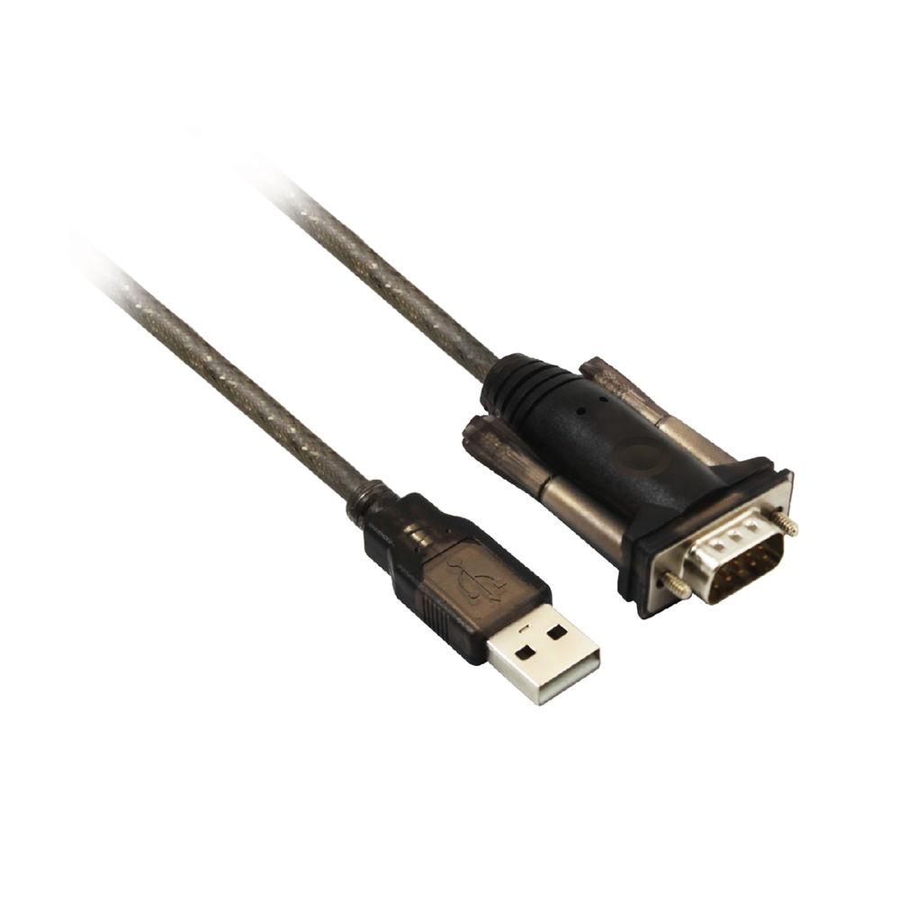 Кабел конвертор ACT Ewent AC6000, USB-A мъжко - Сериен порт D-sub 9-pin мъжко, 1.5 м, Черен-1