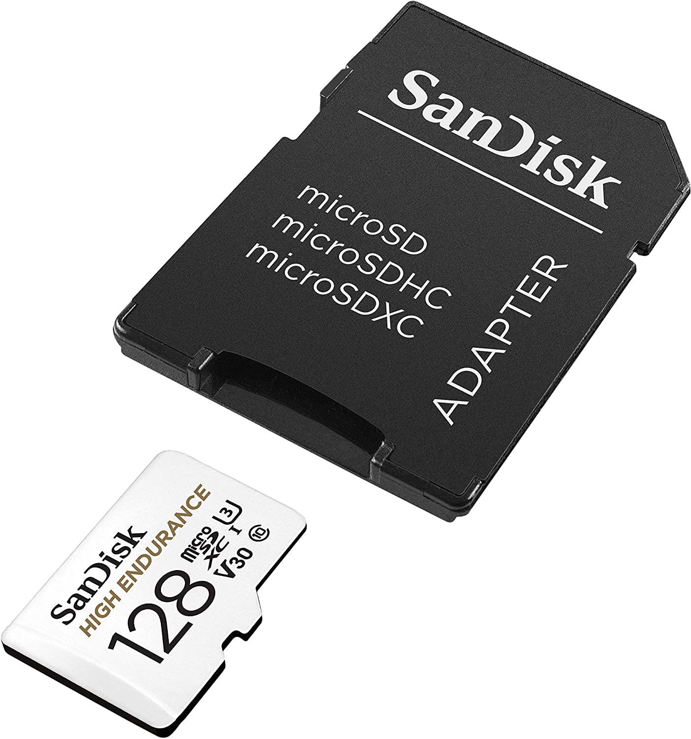 Карта памет SANDISK High Endurance micro SDXC UHS-I, A1, SD Адаптер, 128GB, Class 10, 100Mb/s-2