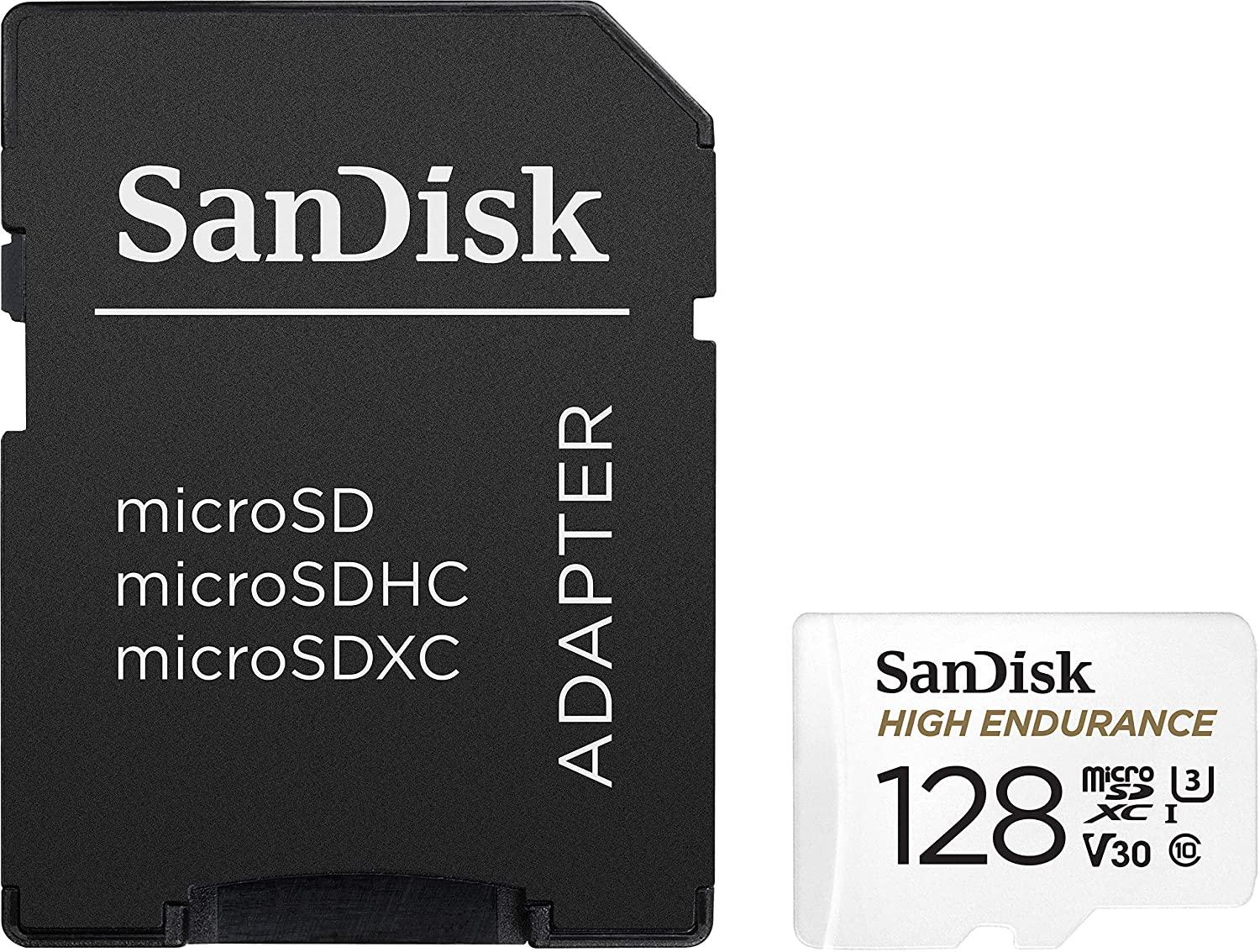 Карта памет SANDISK High Endurance micro SDXC UHS-I, A1, SD Адаптер, 128GB, Class 10, 100Mb/s-3