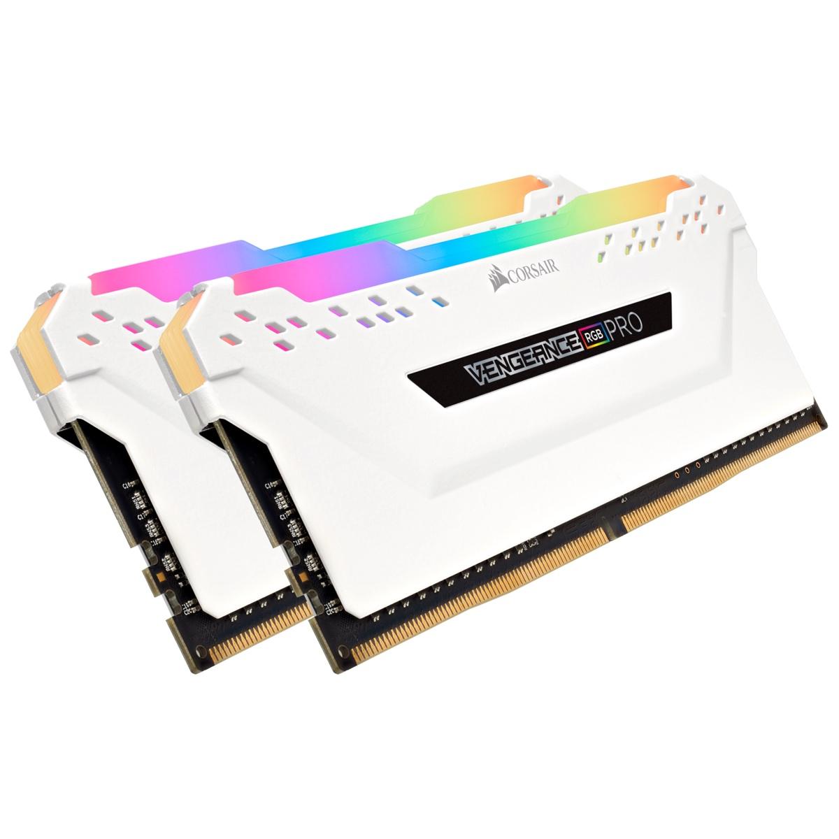 Памет Corsair Vengeance PRO RGB White 16GB(2x8GB) DDR4 PC4-25600 3200MHz CL16 CMW16GX4M2C3200C16W