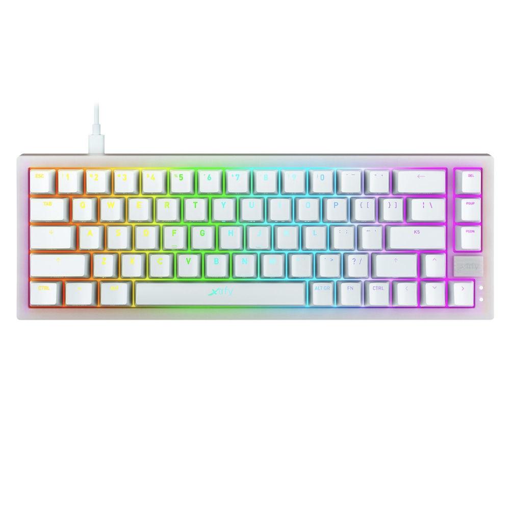 Геймърскa механична клавиатура XTRFY K5 Transperant White, 65% Hotswap RGB US Layout Kailh Red-2