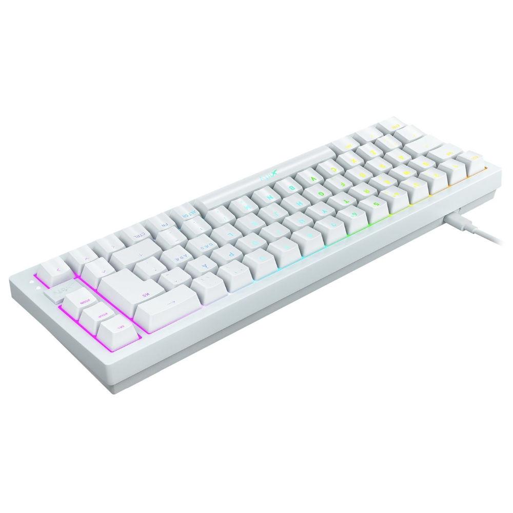 Геймърскa механична клавиатура XTRFY K5 Transperant White, 65% Hotswap RGB UK Layout Kailh Red-4