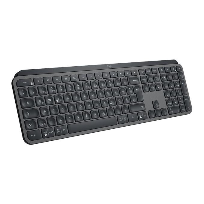 Безжична клавиатура Logitech MX Keys, Bluetooth, USB-C, С подложка за ръце, Graphite-2