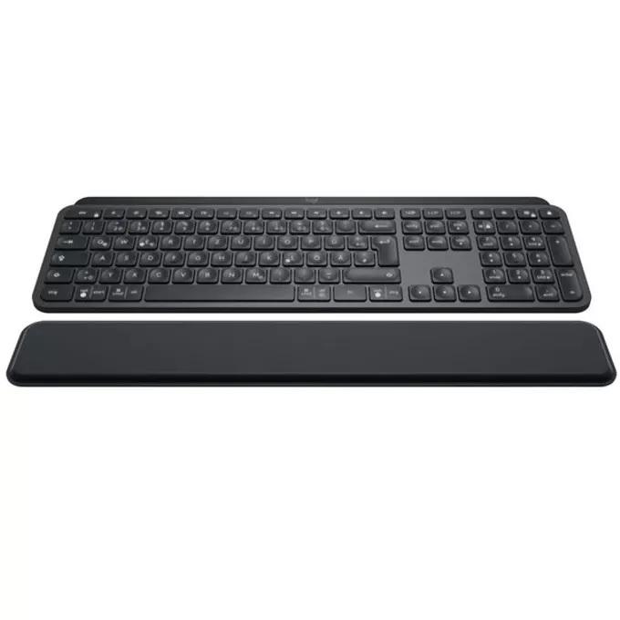 Безжична клавиатура Logitech MX Keys, Bluetooth, USB-C, С подложка за ръце, Graphite-3
