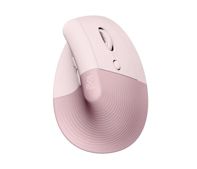 Wireless Mouse Logitech Lift Vertical, Ергономична, Розов