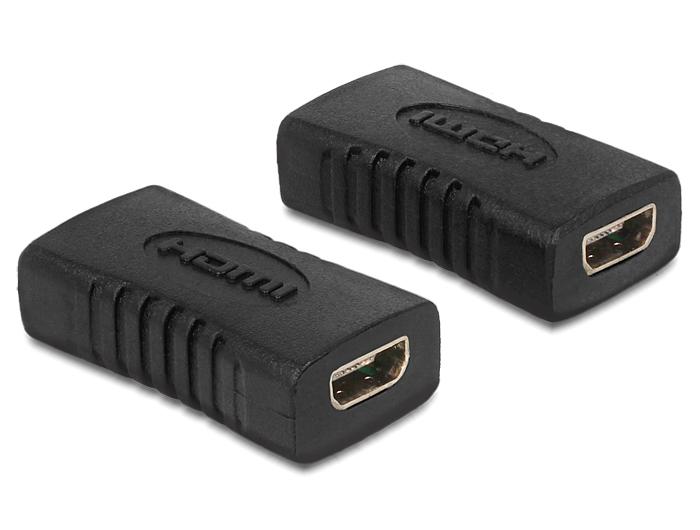 Адаптер Delock micro HDMI женско - HDMI женско, Черен-1