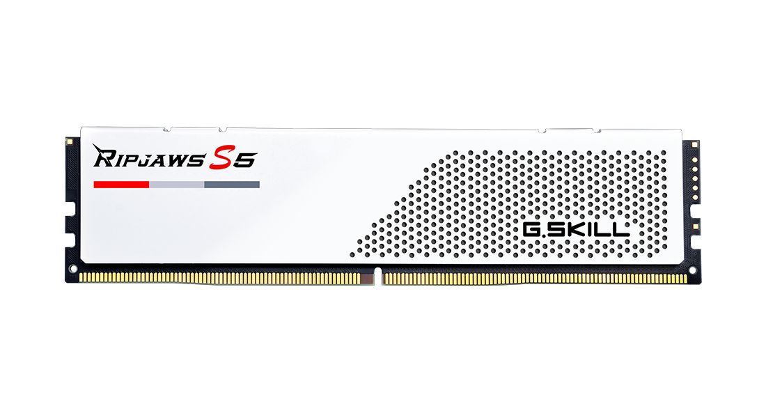 Памет G.SKILL Ripjaws S5 White, 32GB(2x16GB), DDR5, PC5-41600, 5200MHz, CL36, F5-5200J3636C16GX2-RS5W-3