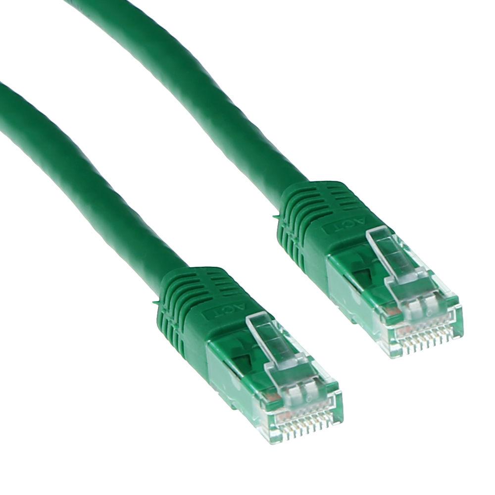 Мрежов пач кабел ACT U/UTP, CAT 6, RJ-45 - RJ-45, 2.0 m, Медни проводници, Зелен, Булк опаковка-1