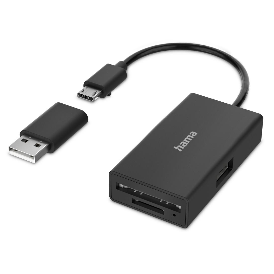 Четец за карти HAMA USB OTG Hub, USB 2.0 Type-A, SD, microSD, USB-A адаптер-3