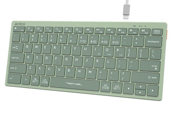 Безжична клавиатура A4TECH FBX51C FStyler Matcha green, Bluetooth, 2.4 GHz, USB-C, Кирилизирана, Зелен-2