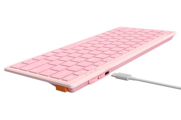Безжична клавиатура A4TECH FBX51C FSTyler Baby pink, Bluetooth, 2.4 GHz, USB-C, Кирилизирана, Розов-4