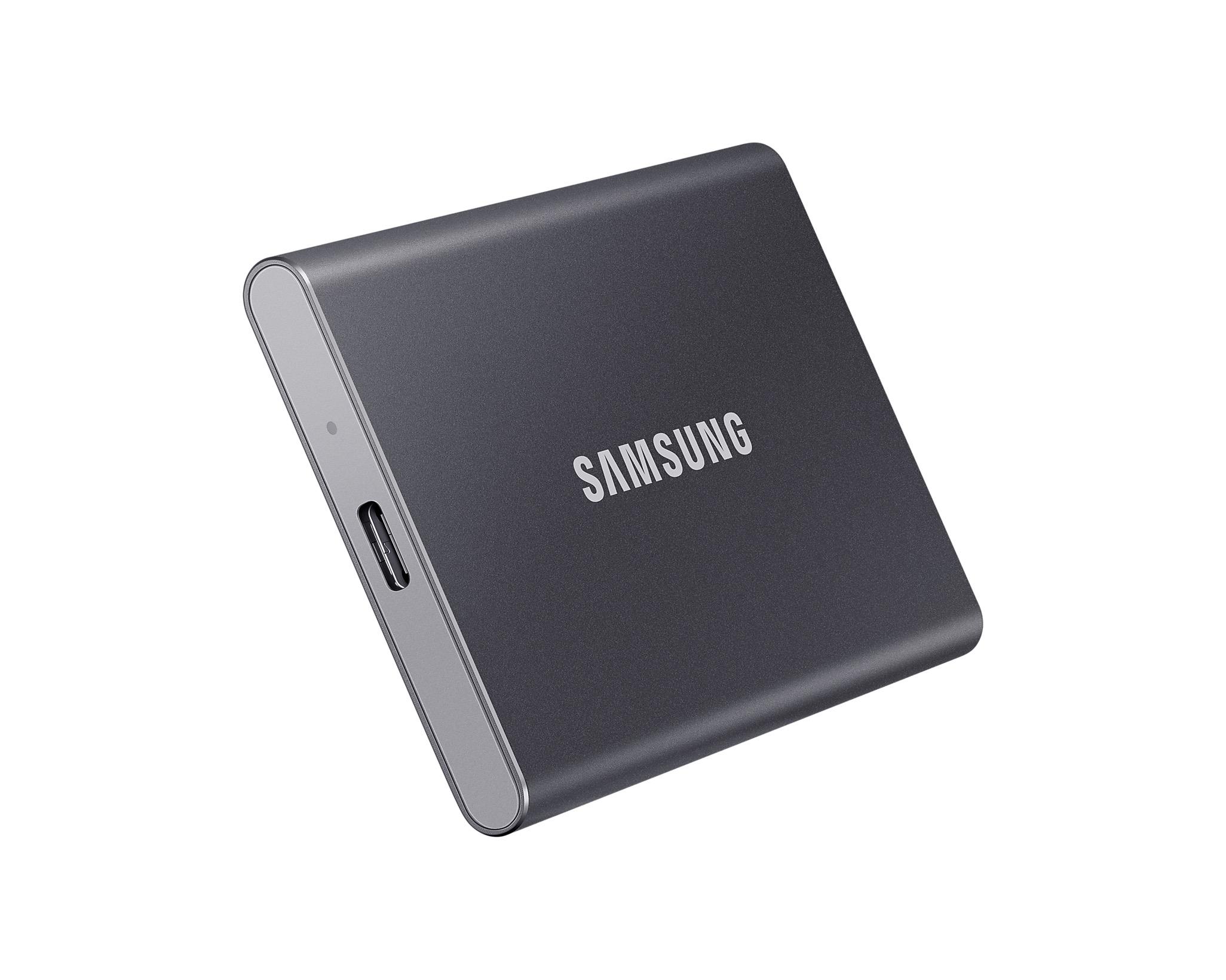 Външен SSD Samsung T7 Titan Grey SSD 1000GB USB-C, Сив-4