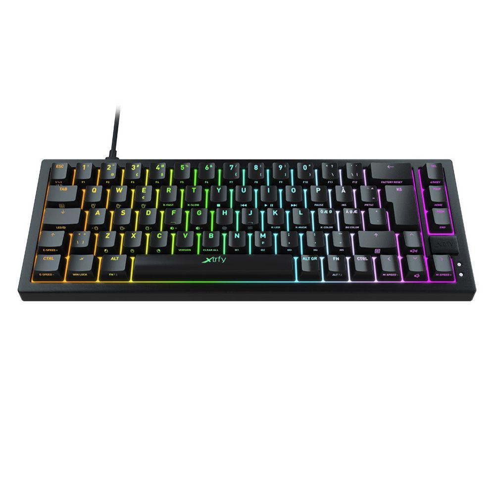 Геймърскa механична клавиатура XTRFY K5, 65% Hotswap, RGB подсветка, UK Layout Kailh Red, Черен-2