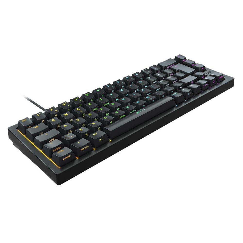Геймърскa механична клавиатура XTRFY K5, 65% Hotswap, RGB, UK Layout Kailh Red, Черен-3