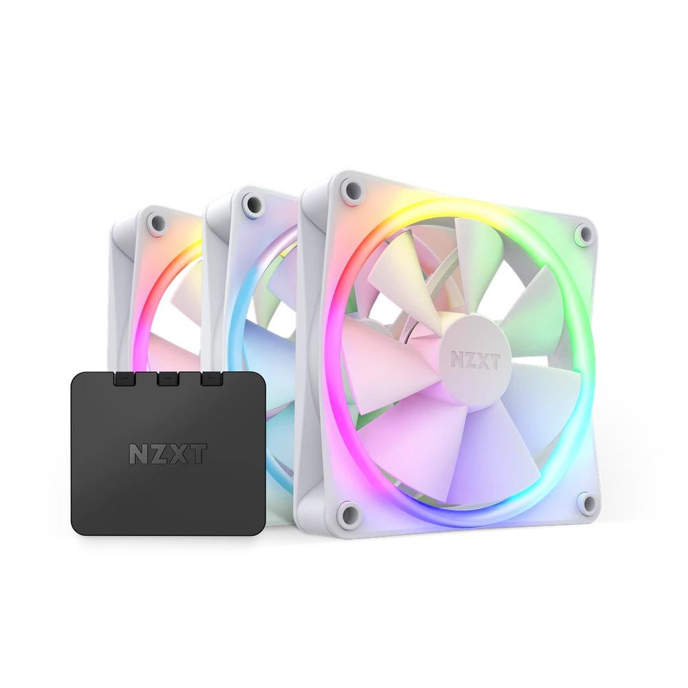 Комплект вентилатори NZXT F120 RGB White 3 броя и NZXT RGB контролер-1