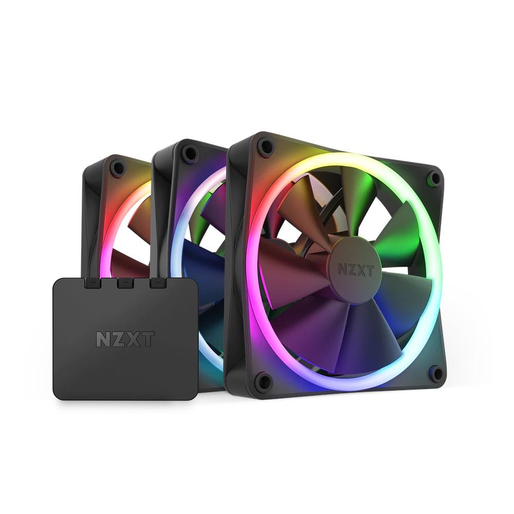 Комплект вентилатори NZXT F120 RGB Black 3 броя и NZXT RGB контролер-1