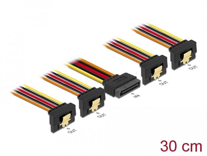 Кабел Power SATA - 4 x SATA 15 Pin, 30cm-3