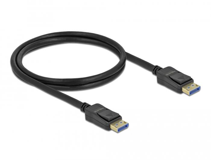 Кабел Delock DisplayPort 2.0 мъжко - DisplayPort мъжко, 1.0м, 10K, 54 Gb/s, Черен-1