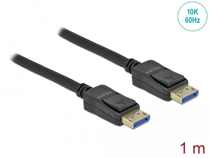 Кабел Delock DisplayPort 2.0 мъжко - DisplayPort мъжко, 1.0м, 10K, 54 Gb/s, Черен-2